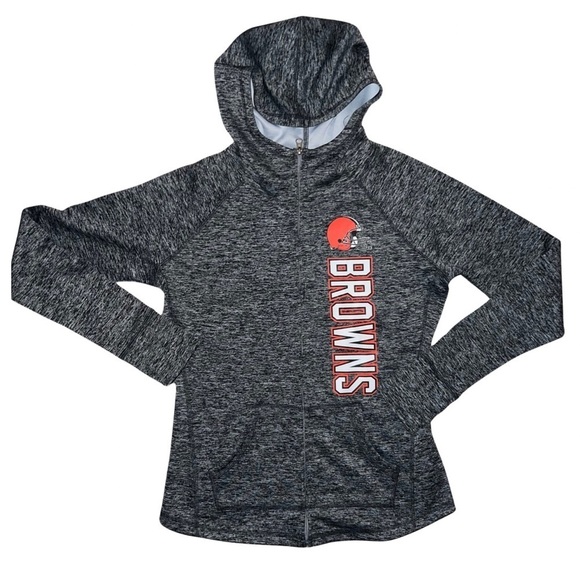 NFL Team Apparel Cleveland Browns Women’s Heather Gray Hoodie Size Small - Picture 1 of 6